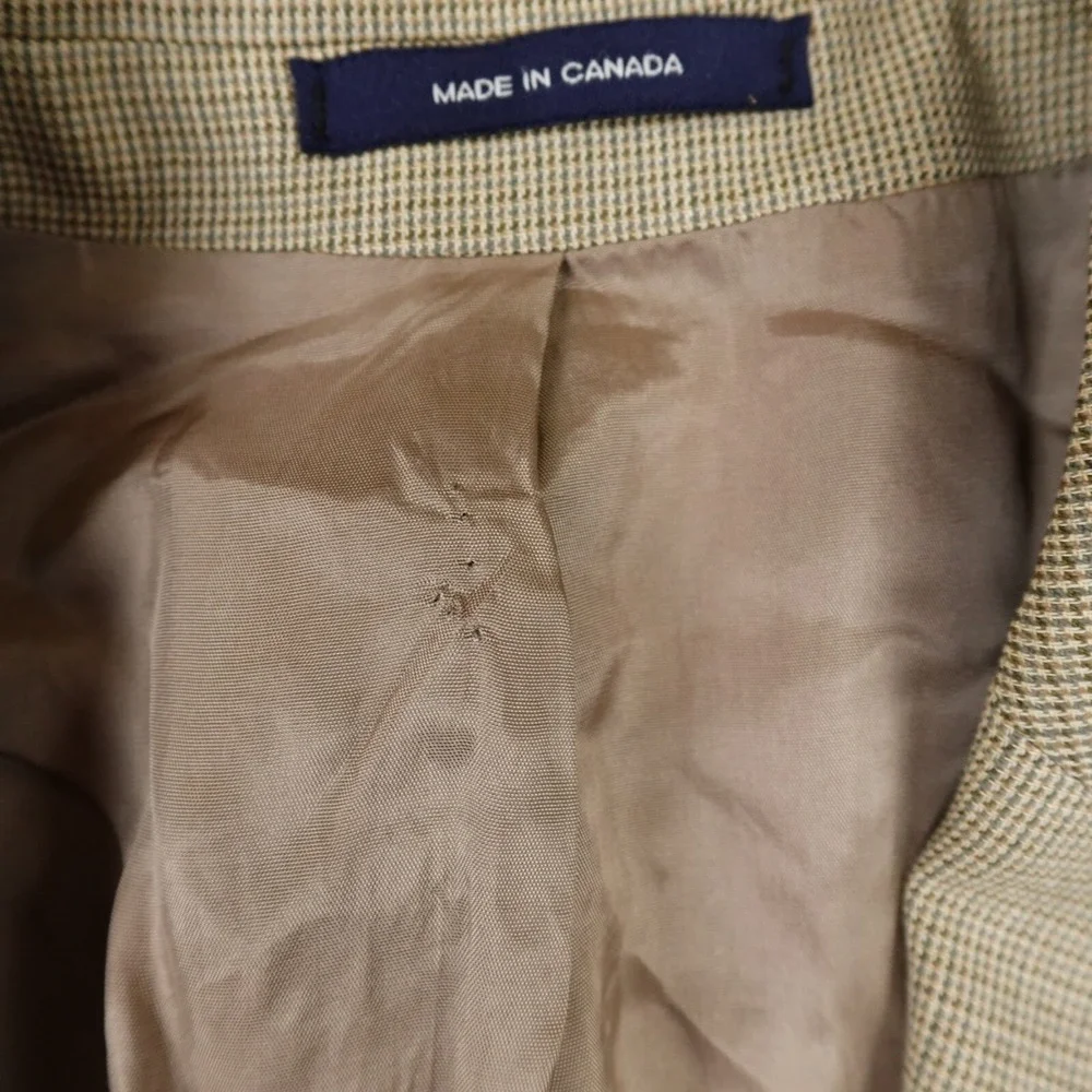 Ralph Lauren Chaps Jacket‎ Mens 44L Brown Beige Button Sports Coat Blazer Suit